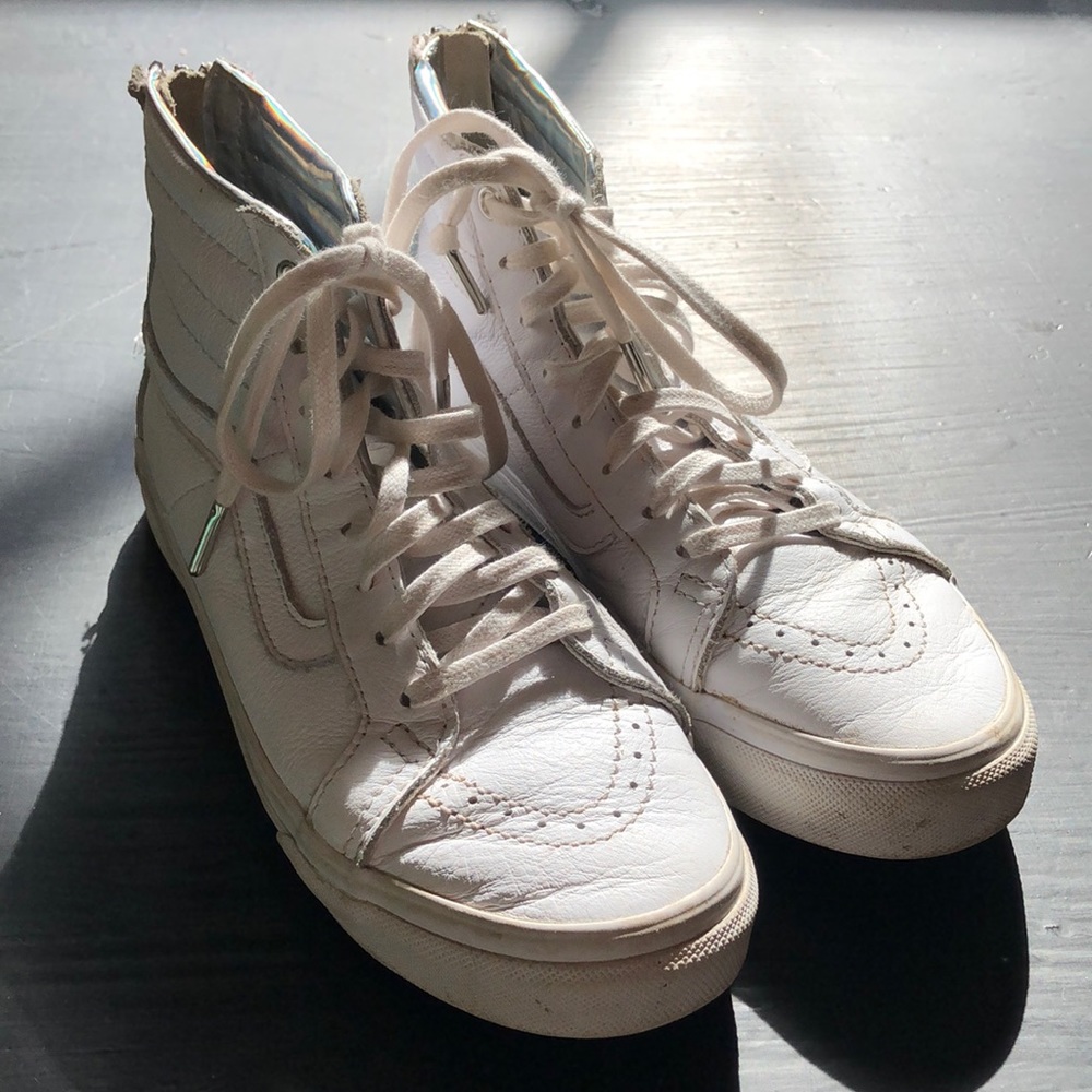 Womens leather High top vans